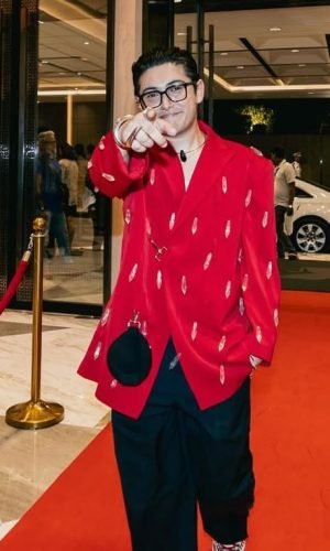 Aryan Katoch Wearing Droplet Blazer